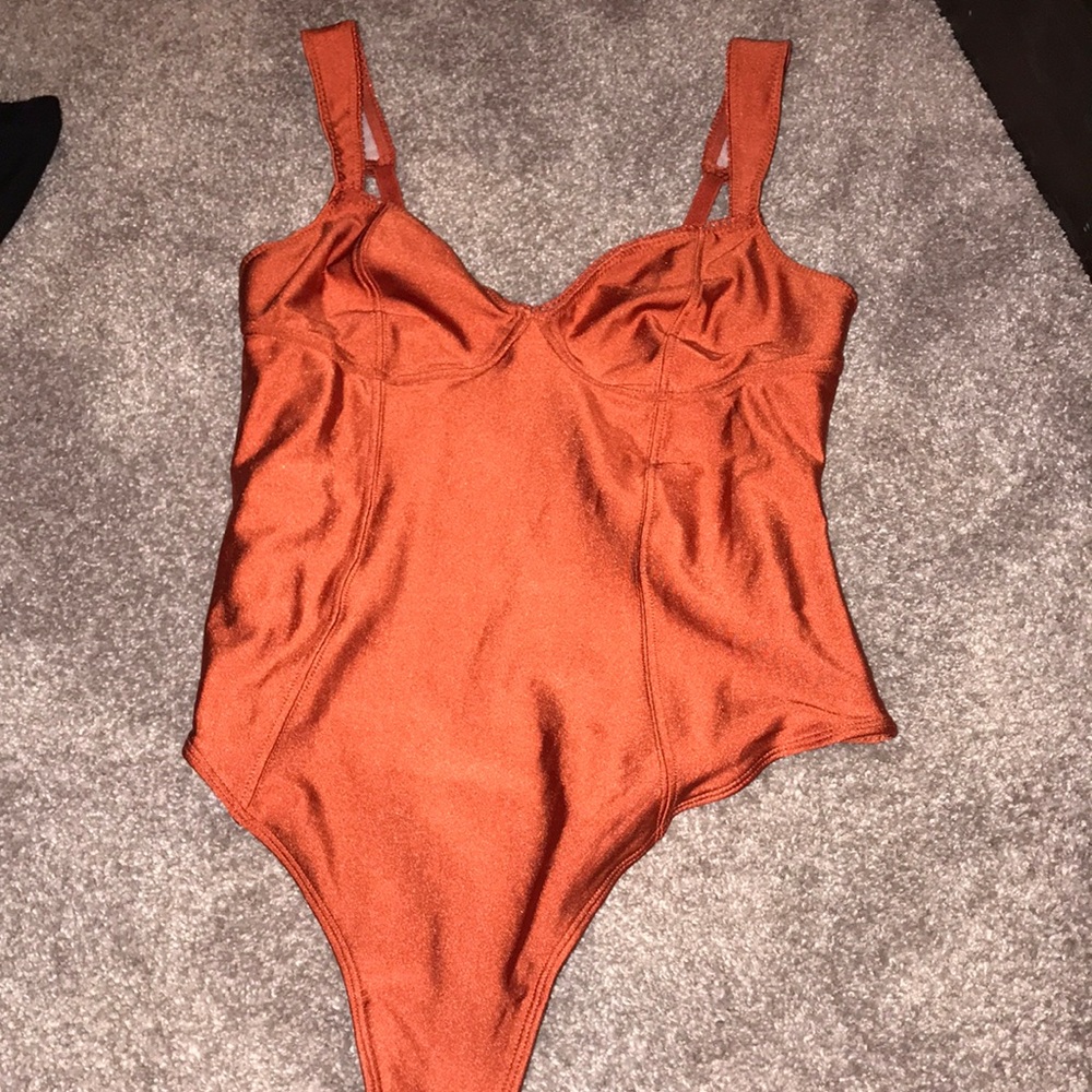 Auburn silk body suit